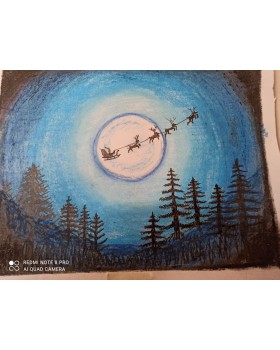 Santa on his Reindeer Sleigh
